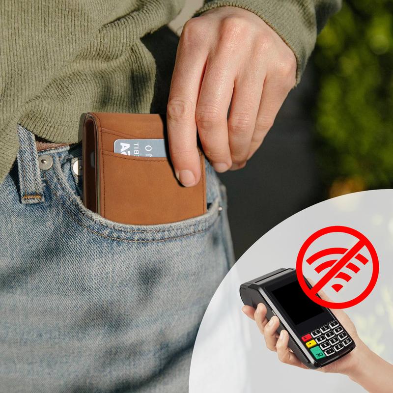 Minimalist Wallet for Men-Men's Slim RFID Blocking Smart Wallets with Money Clip,Metal Aluminum Pop Up Credit Card Holder, Front Pocket Thin Wallet,Birthday Anniversary Gifts for Mens