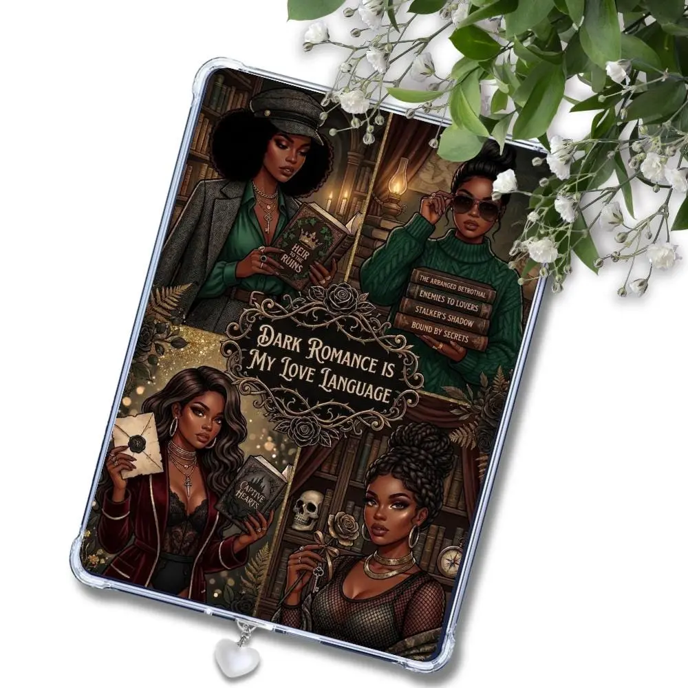 Dark Romance Melanin Girls Kindle Insert: Purple Bookish eReader Decor Digital Products Device