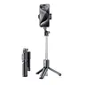 Extendable Portable Selfie Stick-Tripod with Wireless Remote, Compact Adjustable Camera Monopod, Cellphone/Mobile Holder, Cordless Wrist Grip Handheld Vlogging Equipment for iPhone, Android, Travel, Work