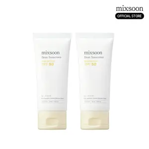 [mixsoon Official Store] Bean Facial Sunscreen Duo SPF50 PA+++ (50ml × 2) - Lightweight, Hydrating Korean Smooth Moisturizer, No White Cast, Pomegranate Nourishing Daily UV Defense,summerwins