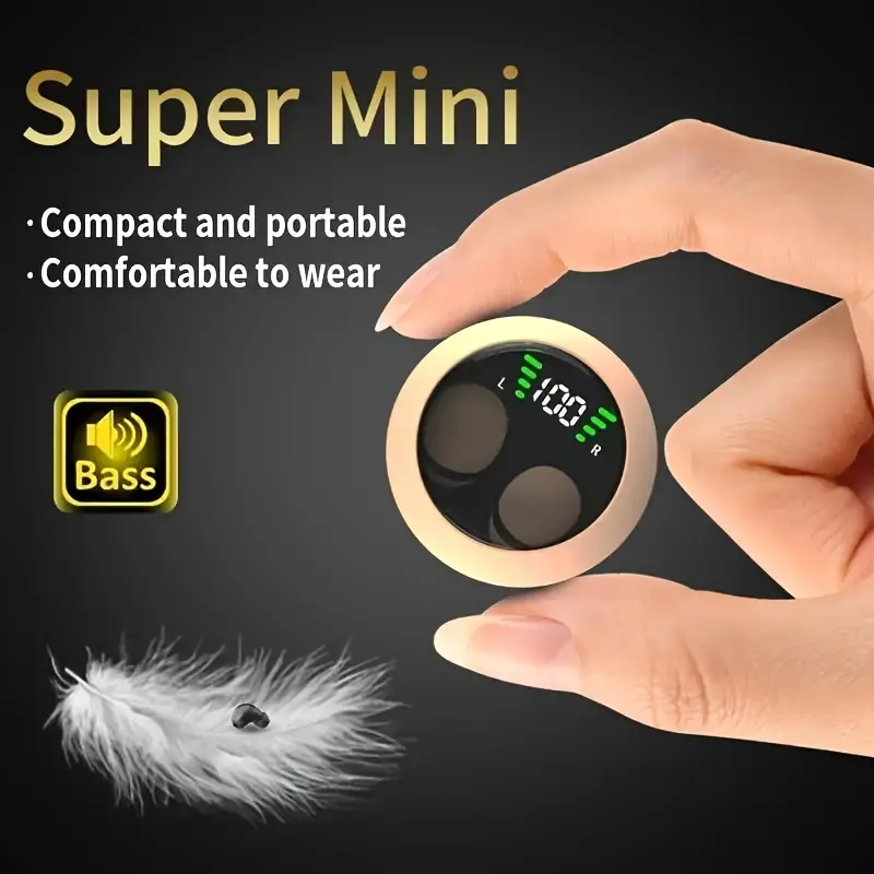In-Ear Wireless Headphones, Mini Ultra-Small Sleep Does Not Compress The Ear, New Invisible High-Fidelity Headphones, Lying on The Side Does Not Hurt The Ears, Invisible for Work And Class, Voice Touch Operation