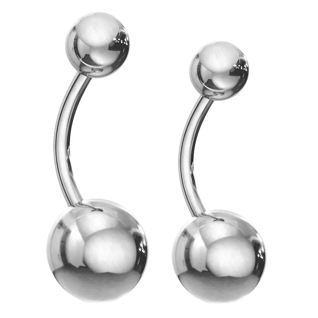 Classic Silver Belly Ring 14G 16G Internally Threaded 316L Surgical Steel