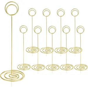 10Pcs 8.75 inch Tall Table Number Holders Place Card Stands for Wedding Party Graduation Reception Restaurant Home Photo Office Memo Gold