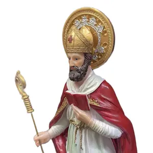 “San Cipriano 12-Inch Statue – Protection, Wisdom & Spiritual Power | Metal Staff & Nameplate”