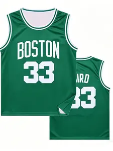 Larry Bird #33 Boston Basketball Jersey Classic Green White Retro Breathable Mesh Sleeveless for Bird Fans Supporters Retro Collectors & Streetwear Enthusiasts Outdoor quick-drying sports basketball jersey