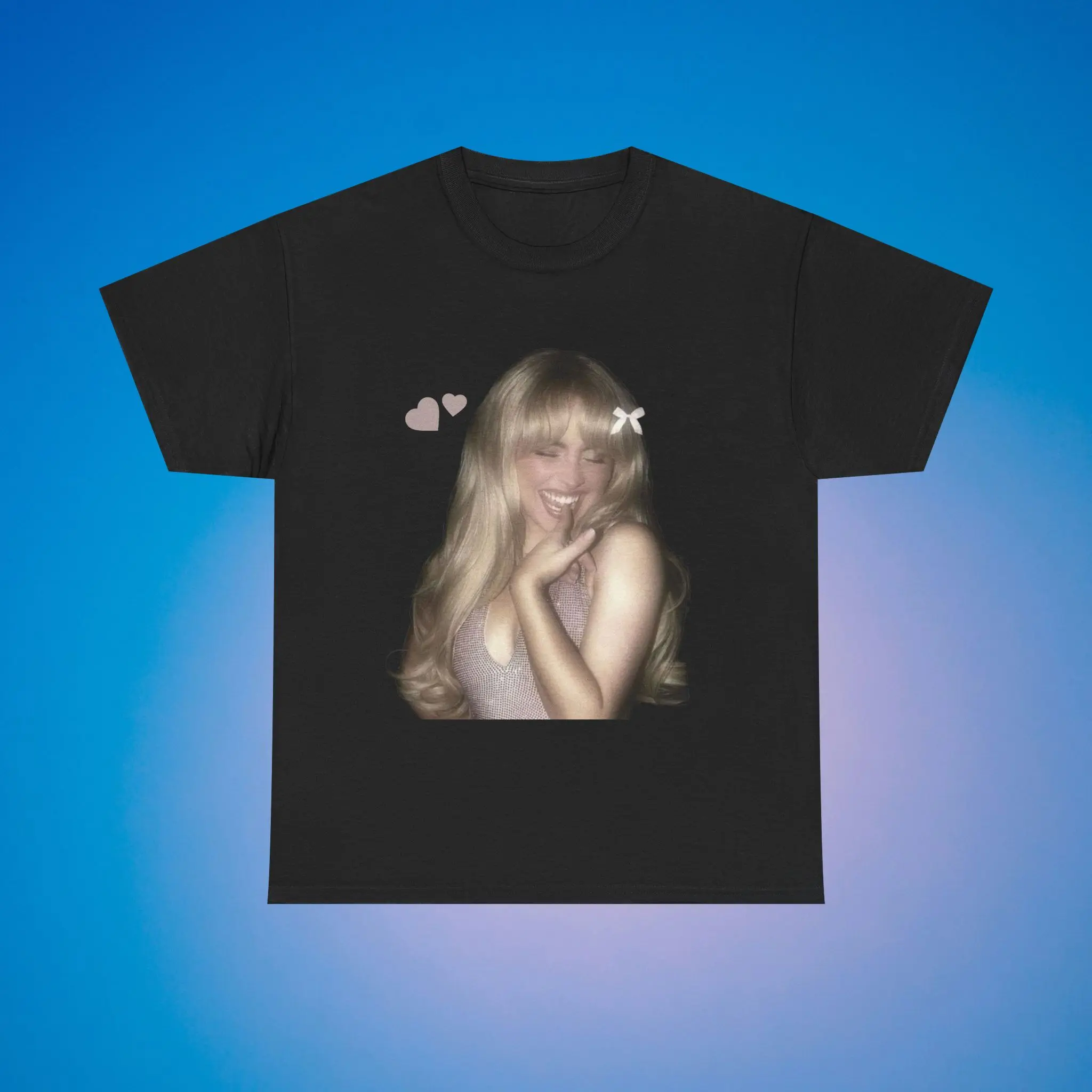 Sabrina 2025 Tour Shirt Vintage Cotton Tee Y2K Top Music Shirt Retro Tour Graphic Top T-Shirt Smooth Womenswear Fit Crewneck Crewneck for Summer