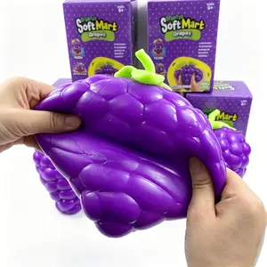Giant Purple Grape Squishy Toy - Flour Filled Soft Fidget for Stress Relief