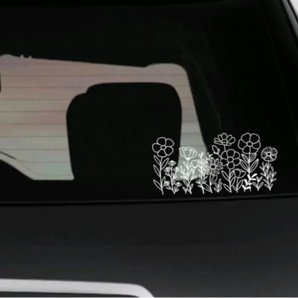 Wildflower Car Exterior Sticker, Durable Vehicle Decor Decal for Car Body, Bumper