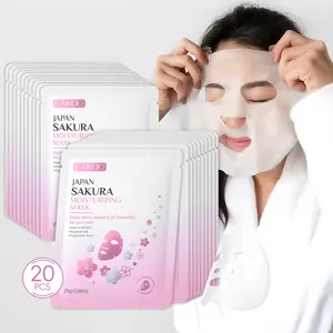 LAIKOU Japan Sakura Moisturizing Facial Mask, Hydrating Soothing Brightening Sheet Mask for Glowing Skin