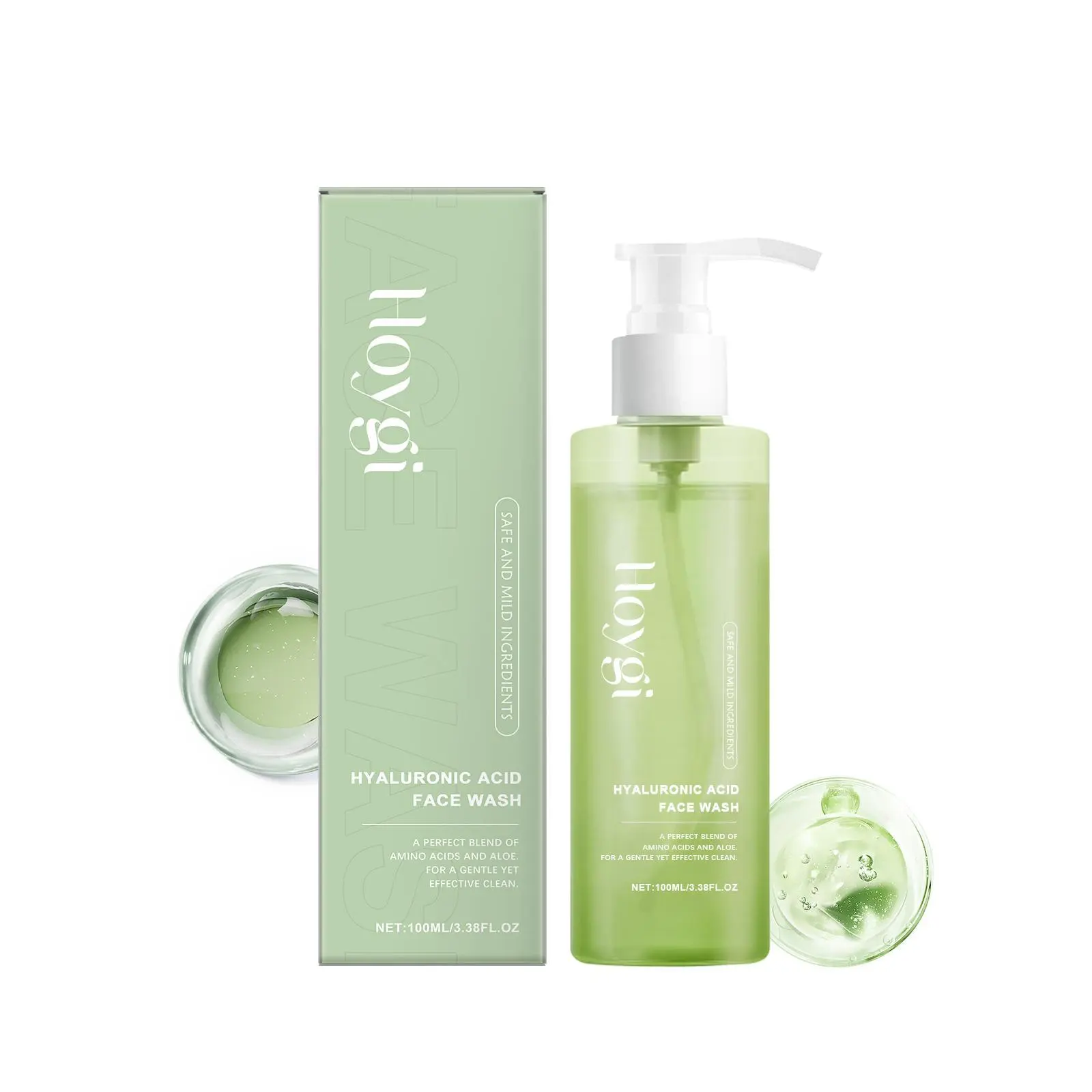 Hyaluronic Acid Facial Cleanser, Gentle Facial Cleanser, Deep Cleansing Facial Skin Care Product for Women & Men