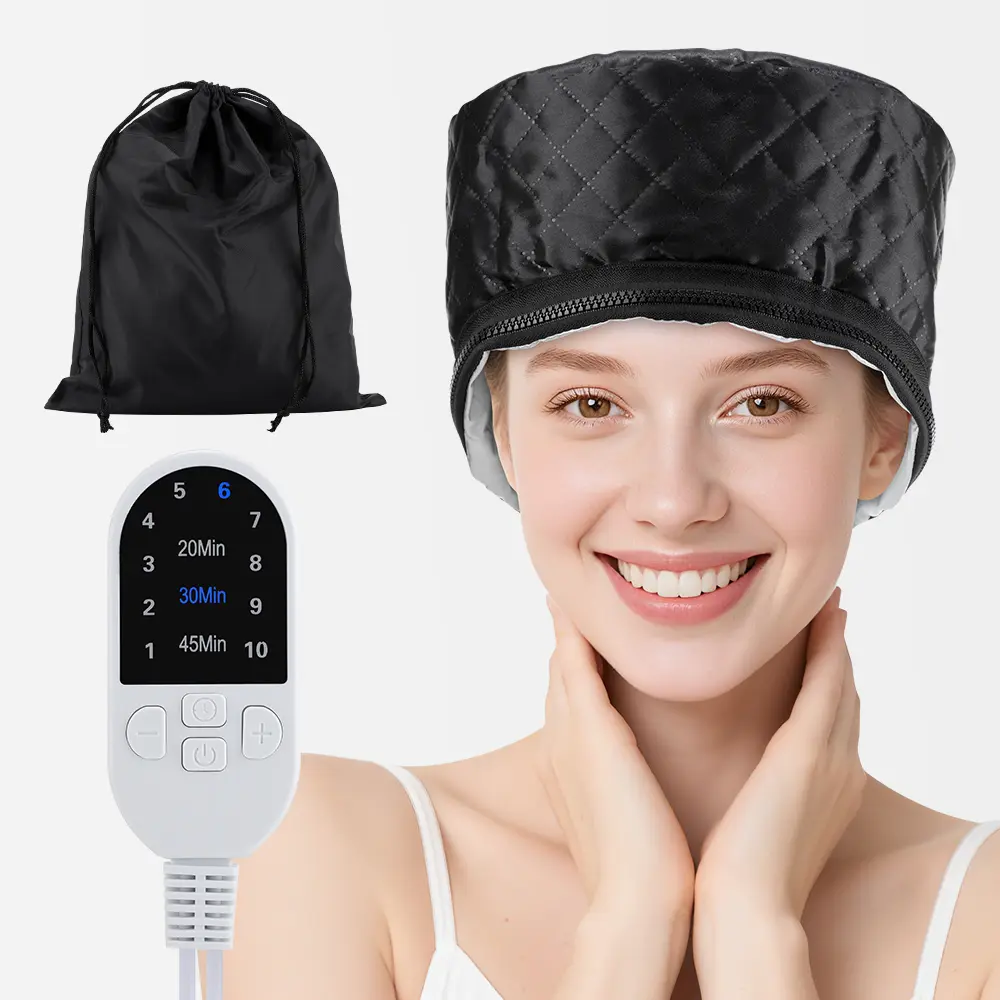 Electric Hair Steamer Cap with 10 Heat Levels & 3 Timer Settings, Deep Conditioning Thermal Spa Bonnet for Women