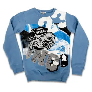 Retro Label UNC 23 Crewneck (Retro 5 UNC UNIVERSITY BLUE)