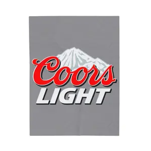 Cozy Coors Light Velveteen Plush Blanket, Soft Throw for Game Nights, Barbecues, Camping, Cozy Gift for Beer Lovers