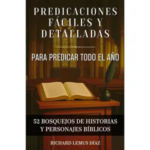 PREDICACIONES FÁCILES Y DETALLADAS PARA PREDICAR TODO EL AÑO: 52 bosquejos y sermones de la Biblia para predicar. (Spanish Edition)