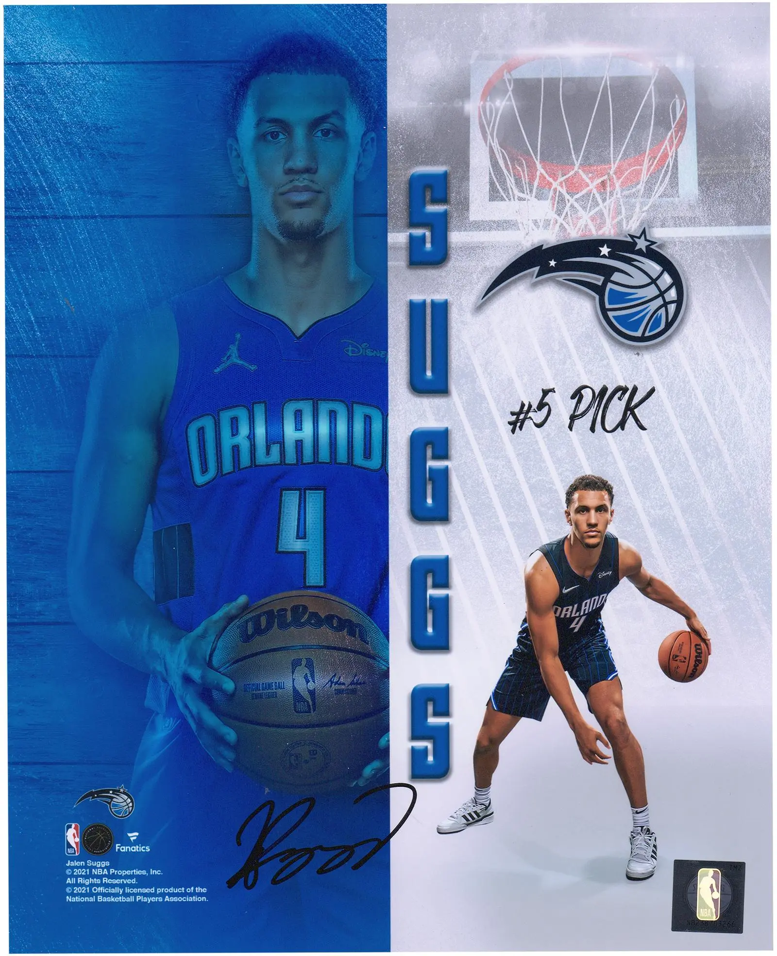 Jalen Suggs Orlando Magic Autographed 8" x 10" Rookie Photoshoot Photograph - Fanatics Authentic Certified