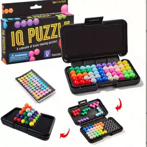 IQ Puzzler Pro Travel Game for Kids & Adults 200 Challenges in 2D & 3D Modes Cognitive Skill-Building Brain Teaser Ages 6 & Up Travel-Friendly Case