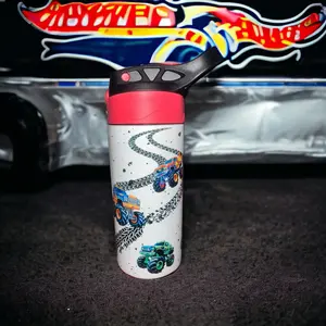 Kids Truck & Tracks Tumbler Lid Portable Water Bottles Reusable Cup