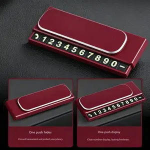 Personalized Car Phone Number Stand, Creative Hidden Reflective Digital Temporary Parking Sign, Easy One-Button Activation, Car Interior Decor, Dashboard Accessory, Car Dashboard Decoration, Interior Car Accessories