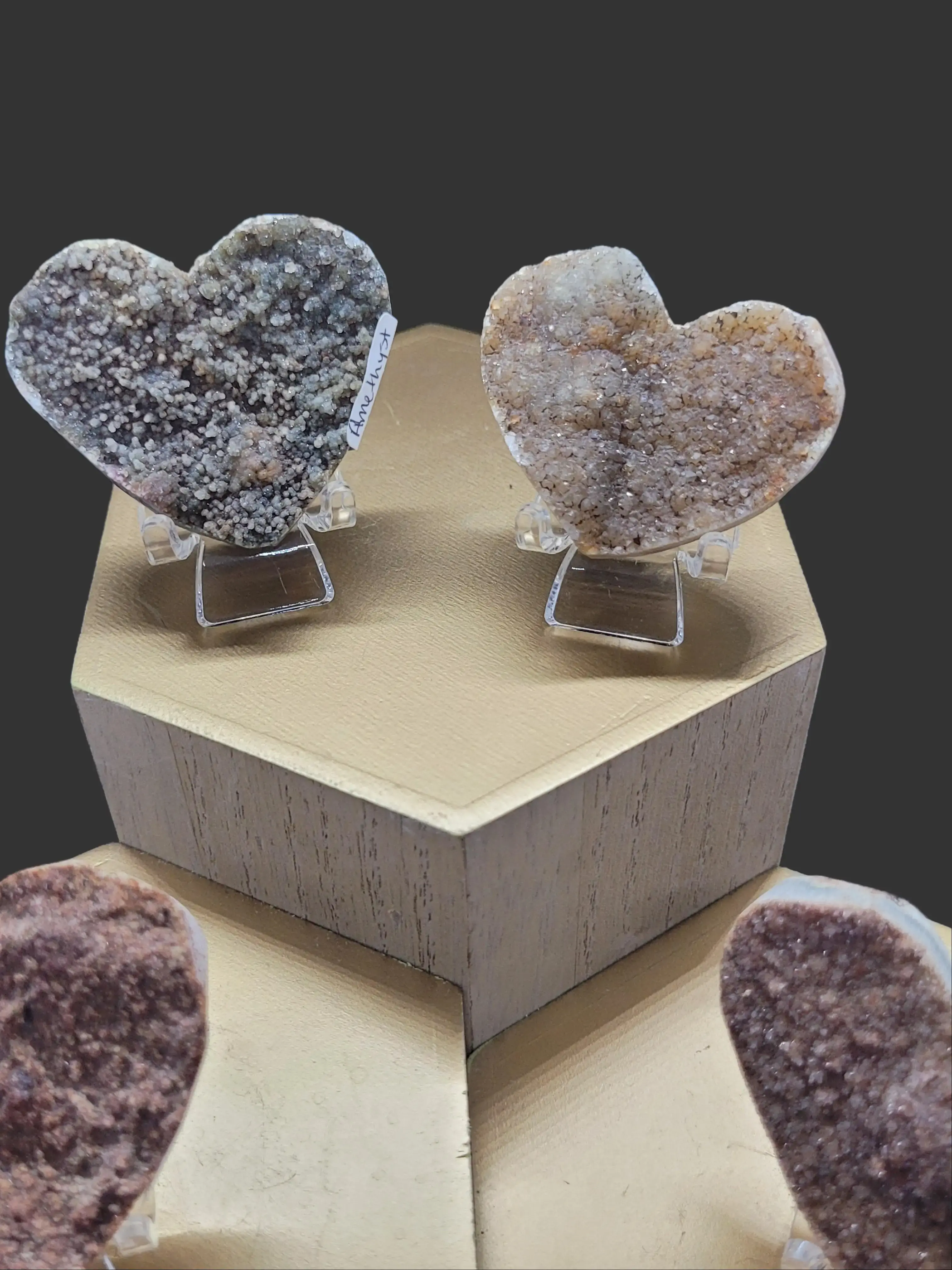 Assorted Raw Amethyst Hearts - Natural Stone Carvings
