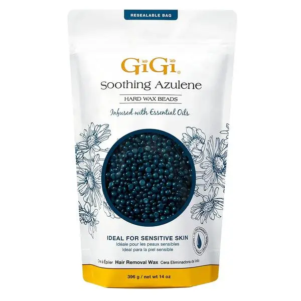 GiGi Hard Wax Beads for Hair Removal Face, Body & Sensitive Skin, 14 oz | Infused with Essential Oils, Soothing Azulene for Facial & Bikini Area Waxing Stripless Professional or At-Home Use