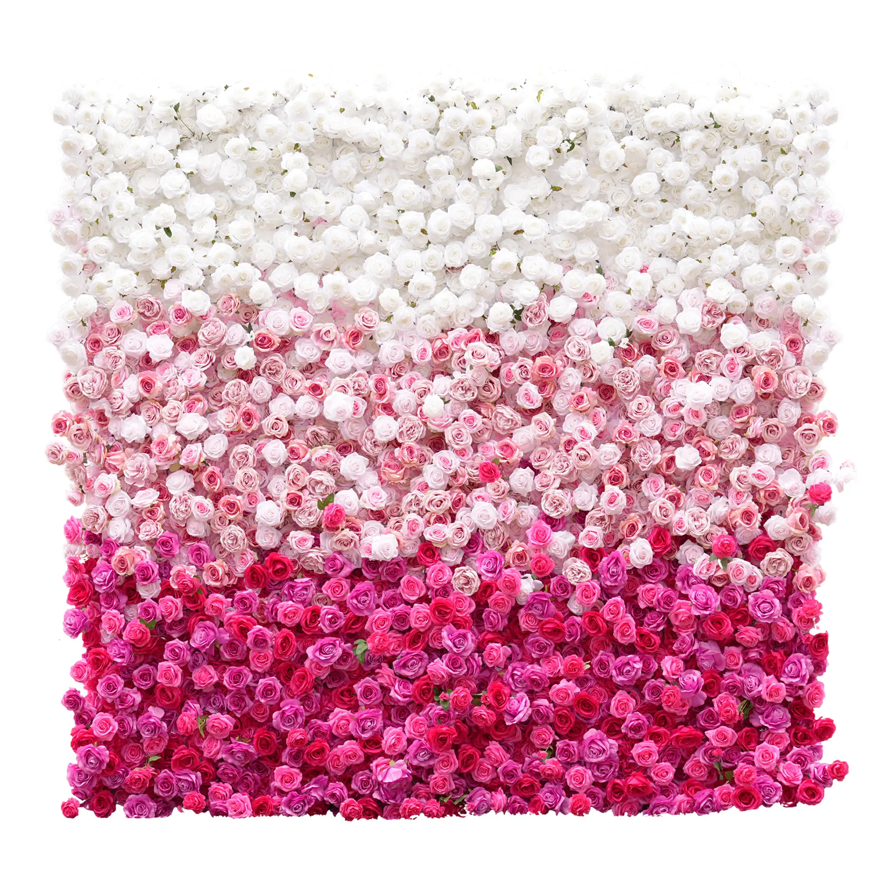 S-A8913 Pink White Gradient Rose 5D Flower Wall Cloth Base Wedding Backdrop Props