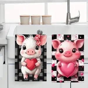 Heart Pig Kitchen Towels/washcloths, Tea Towel, Ideal for Restaurant, Kitchen, Bathroom Decor, Party Decoration, Holiday Gifts