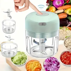 Electric Garlic Chopper, USB Rechargeable Mini Portable Vegetable Chopper, Garlic Grinder Masher, Wireless Food Processor, Multifunctional Food Chopper for Ginger, Chili, Fruit, Meat, Household Appliances