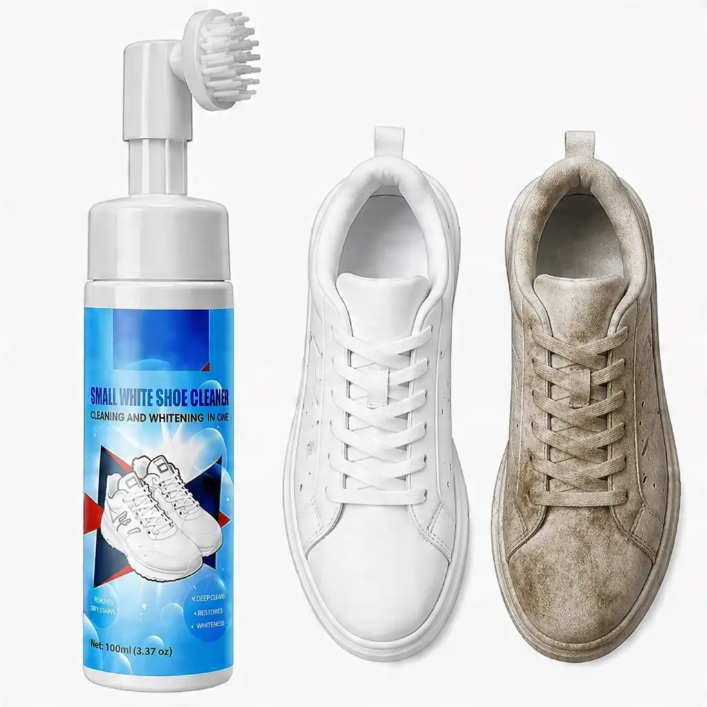 Shoe Cleaner Kit - 6.76 fl oz Water-Free Foam Solution, All-Purpose Household Cleaner for Sneakers, Leather Footwear, Multi-Surface Care, Great Gift for Teen Boys