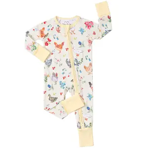 Bamboo Baby Convertible Footie Pajama Zipper Pajamas for Baby Boys & Girls Sleep & Play Footed Romper 0-2 Years Baby in Spring Summer Fall Winter Season
