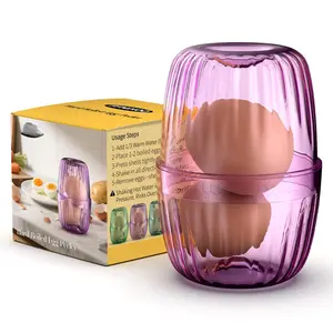 Hard Boiled Egg Peeler Upgraded | Peel 1-2 Eggs In 1 Go 360° Impact Bumps Design Water Method Shell Remover - Make Deviled Easier (purple)