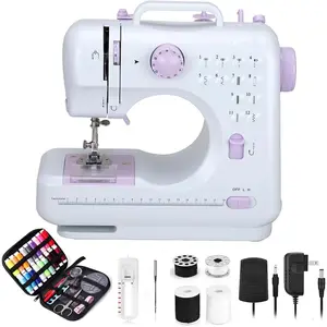 Sewing Machine for Beginners - 12-in Stitches with Accessory Kit, Compact Travel for Clothing Repairs, DIY Crafting & Emergency Fixes at Home