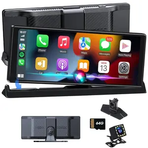 10.26 Inch Car Video Player, Portable Car Video Player with LED Backup Camera, Bluetooth-compatible Car Stereo with GPS Navigation, Siri, FM, AUX, Car Media Player, Car Accessories, Dashcam, Dashboard, Automotive