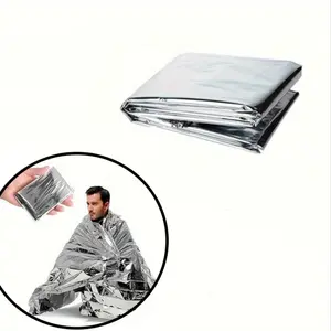 Outdoor Emergency Blanket 130x210 Cm, Double-Sided Silver Color Survival Blanket, Sunscreen Protection, Essential Gear for Emergencies, Survival Equipment, Emergency Survival Supplies