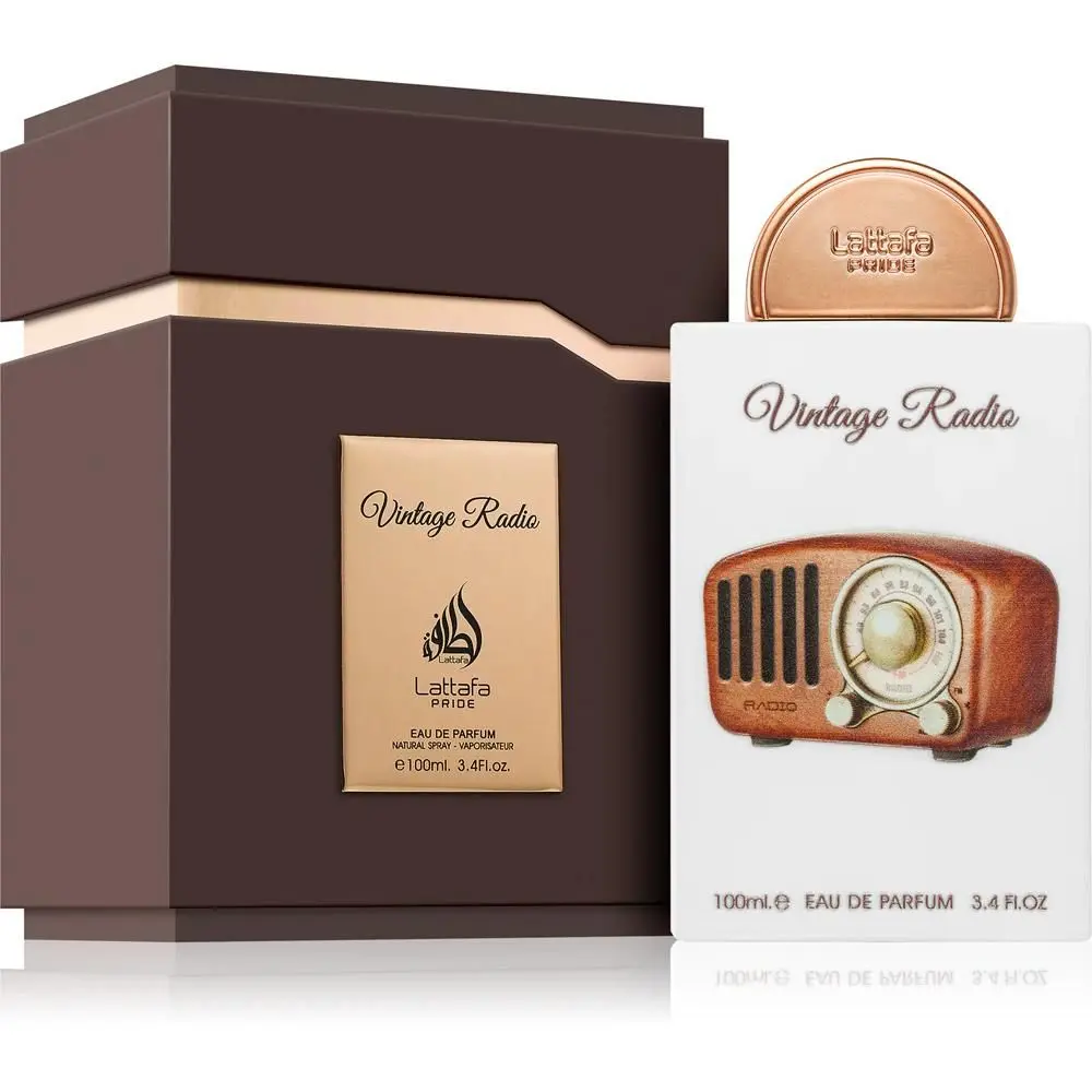 Lattafa Pride Vintage Radio for Unisex Eau de Parfum Spray, 3.4 Ounce / 100 ml