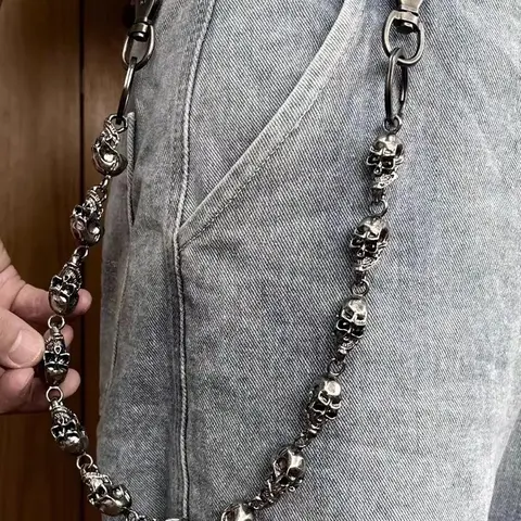 Retro Punk Style Skull Design Alloy Material Pants Chain, Fashionable Jewelry Accessories for Men & Women, Daily & Party Decoration, Decorative Chain Accessory