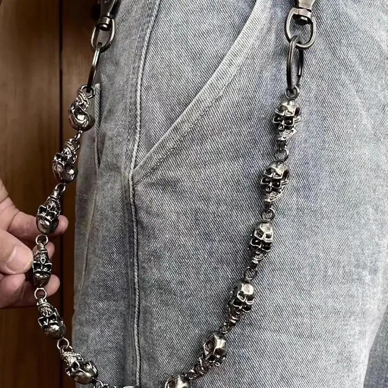 Retro Punk Style Skull Design Alloy Material Pants Chain, Fashionable Jewelry Accessories for Men & Women, Daily & Party Decoration, Decorative Chain Accessory