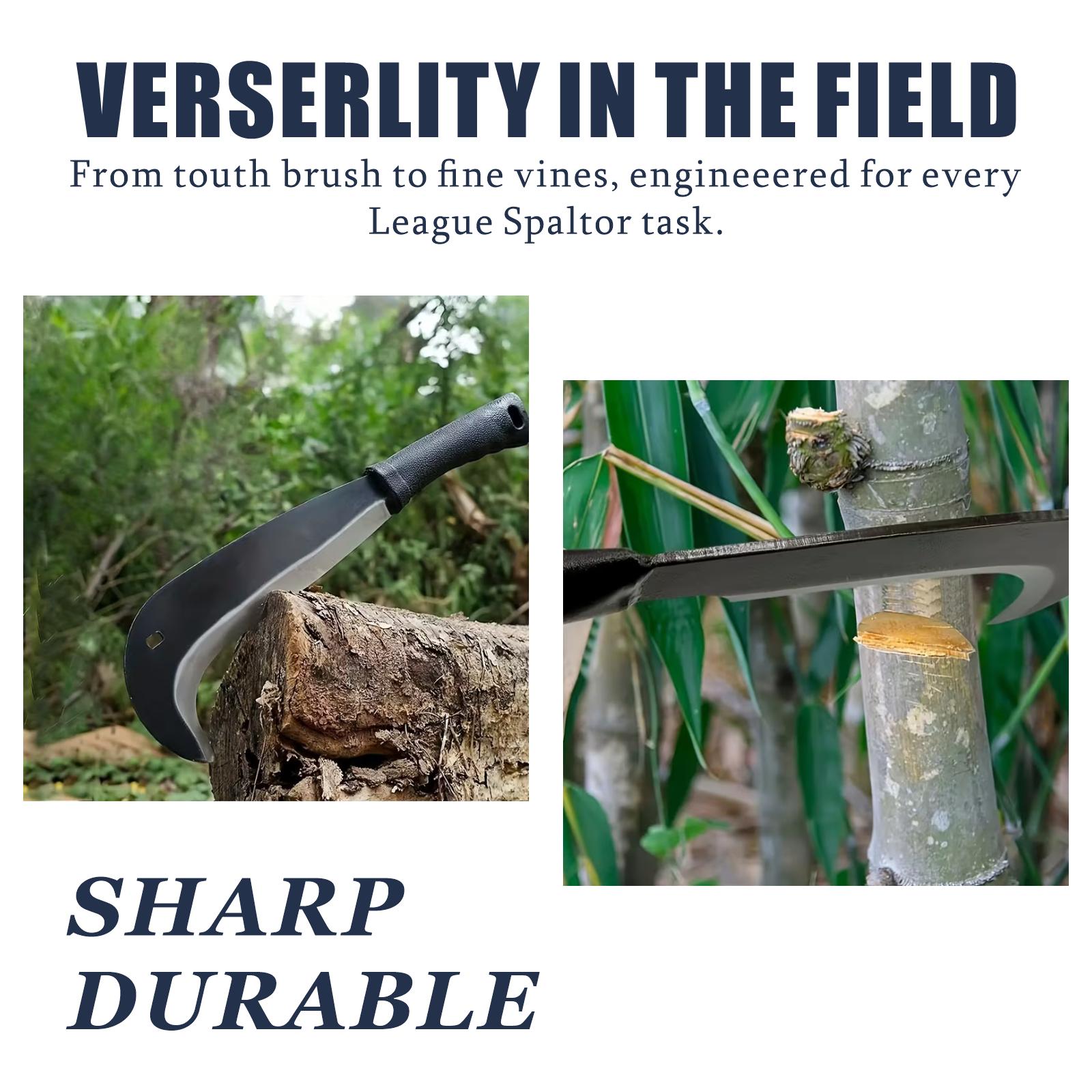 [April Favorite] Weeding Sickle, Curved Machete, Chopper, Brush Clearing Hand Sickle, Garden Tool, Carbon Steel Thickened Blade, Gardening Machete, Yard Work