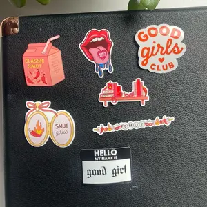 Smut Lovers Vinyl Sticker Pack - 7 Stickers Featuring Good Girls Club, Classic Smut Milk Carton, Hello My Name is Good Girl, and More - Durable Vinyl with Water Resistance