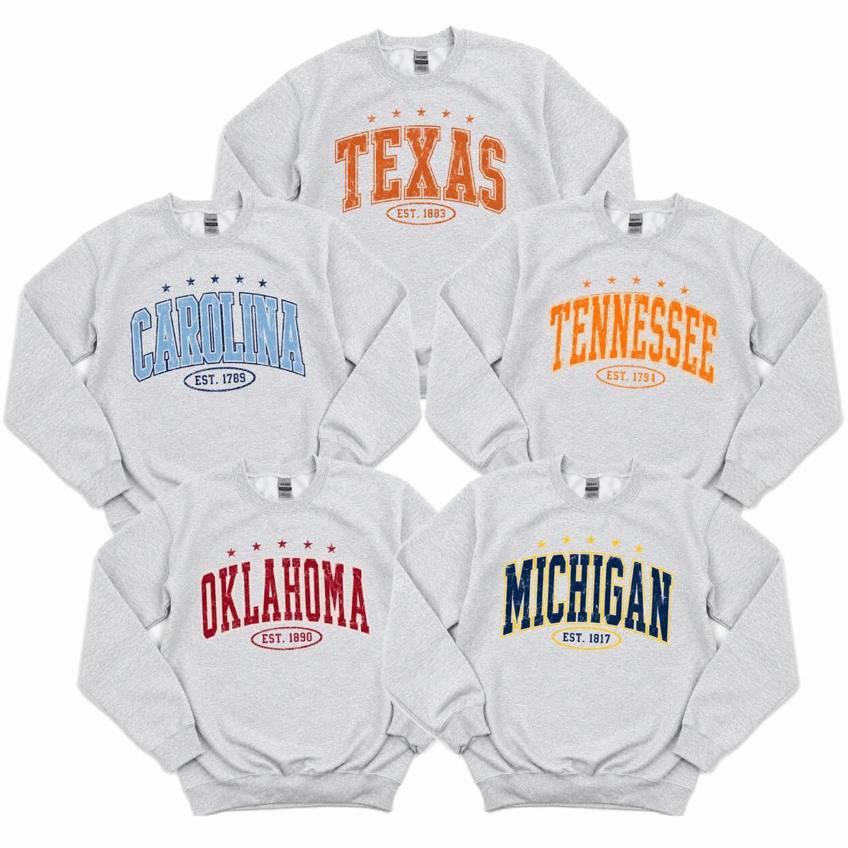 Vintage College Football Sweatshirt, Ash Grey Unisex Crewneck, Retro Football Pullover, Game Day Sweatshirt, Football Fan Gift