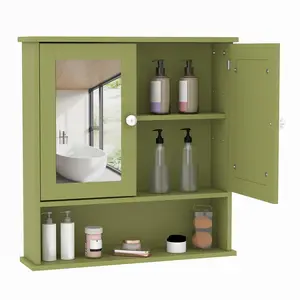 Wall Mounted Bathroom Medicine Cabinet - Storage Organizer with Adjustable Shelf, Over Toilet Storage Cabinet for Bathroom, Kitchen, Laundry Room
