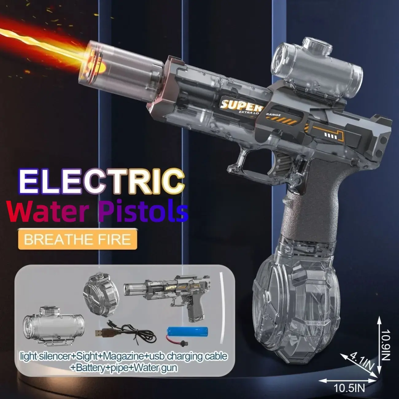 Ultimate Battle Water Blaster Powerful Electric   Automatic Squirt Blaster with Glowing Muzzle 320cc High Capacity, Up to 32 FT Range, Outdoor Summer Party Toy OutdoorFun for Kids Toys #Summervibes large water tank beach cool  effect continuous spray ip67