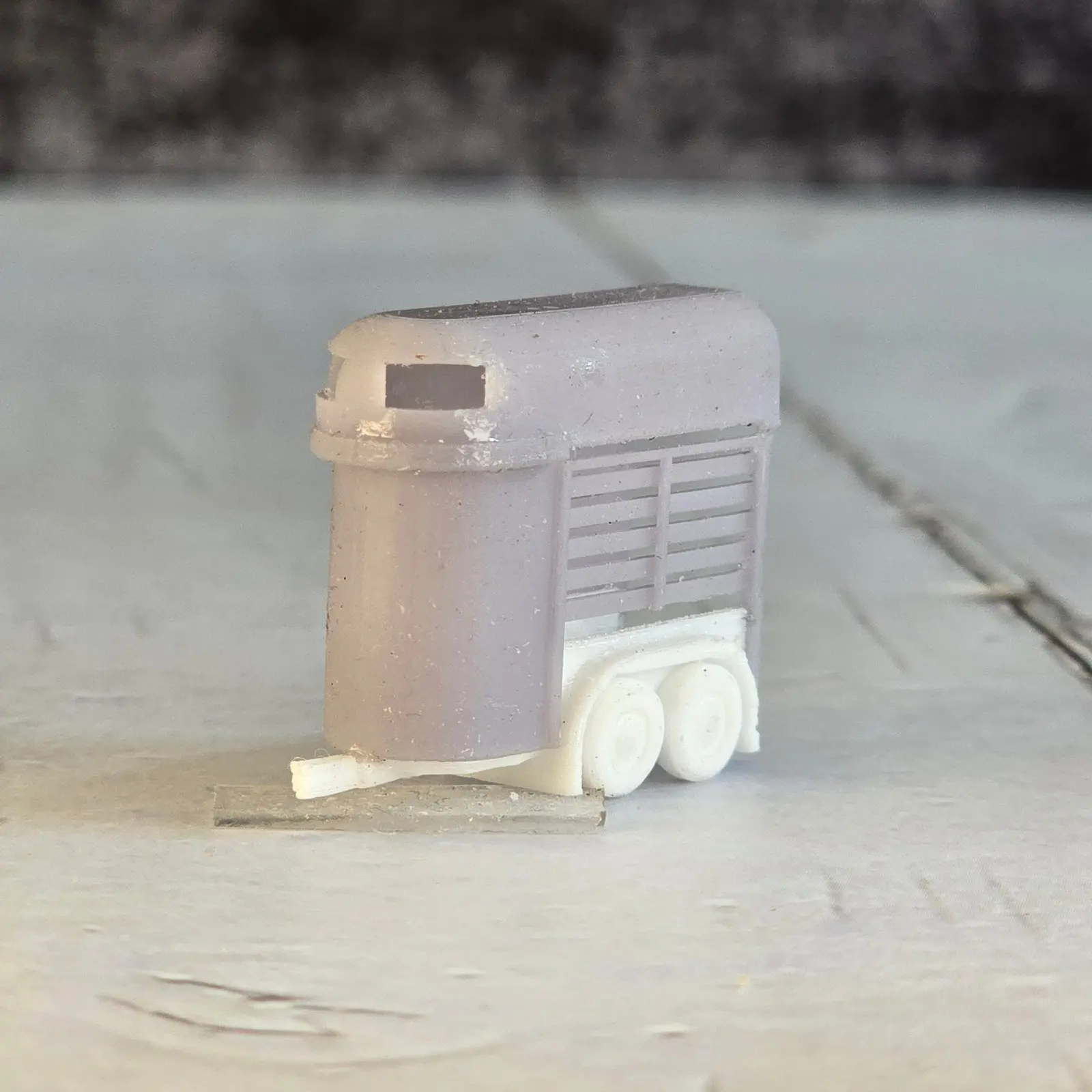12mm N scale Resin Printed “The Hauler” – PLA and Resin Horse Trailer Miniature Diorama, doll houses, scale modelers, camera props, scene building