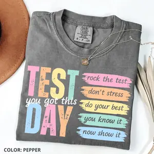 Test Day Teacher Shirt, State Testing Comfort Colors TShirt, Test Coordinator Final Exam Week Teacher Team T-Shirt, Motivational Inspiration - DarkFlex