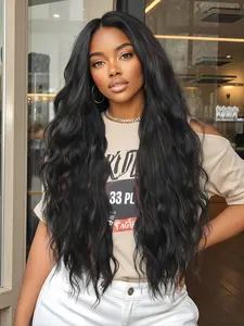 28 Inch Ombre Middle Part Long Curly Wig, Full Head Rose Net, Color Block Design, Natural Smooth, Daily Wear