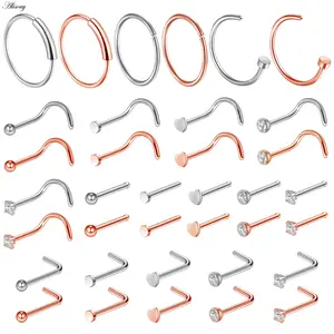 New 1PC Steel 20G Faux Nose Rings Fake Septum Rings Hoop Nostril Daith Piercing Fake Clip on Nose Rings Oreja Piercings Jewelry