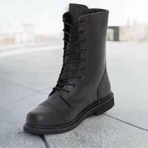 Rothco Combat Boots - 9 Inch, Black Top Grain Cowhide Leather Boot with Steel Shank, Laces, and Oil-Resistant Oil-Resistant Outsole, Shoe, Padded