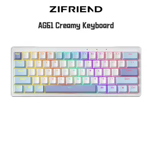 FURYCUBE x ZIFRIEND AG61 60% Gasket Mechanical Keyboard - Hot-Swappable, RGB & Side Light, ABS Keycaps, Wired Type-C, N-Key Rollover, Compact Design for Gaming