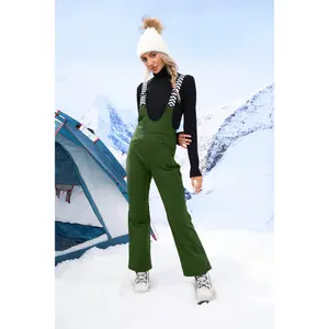 [Waterproof Snow Bib Overalls] Waterproof, Windproof Women's Insulated Snow Bib Overalls - Breathable Fabric, Pockets for Winter Outdoor Activities