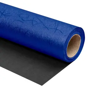 Reversible Blue Branch Pattern Gift Wrap Paper, Elegant Texture, 43.2cm X 500cm, Ideal for Birthday, Wedding, Holiday Parties, DIY Decorations