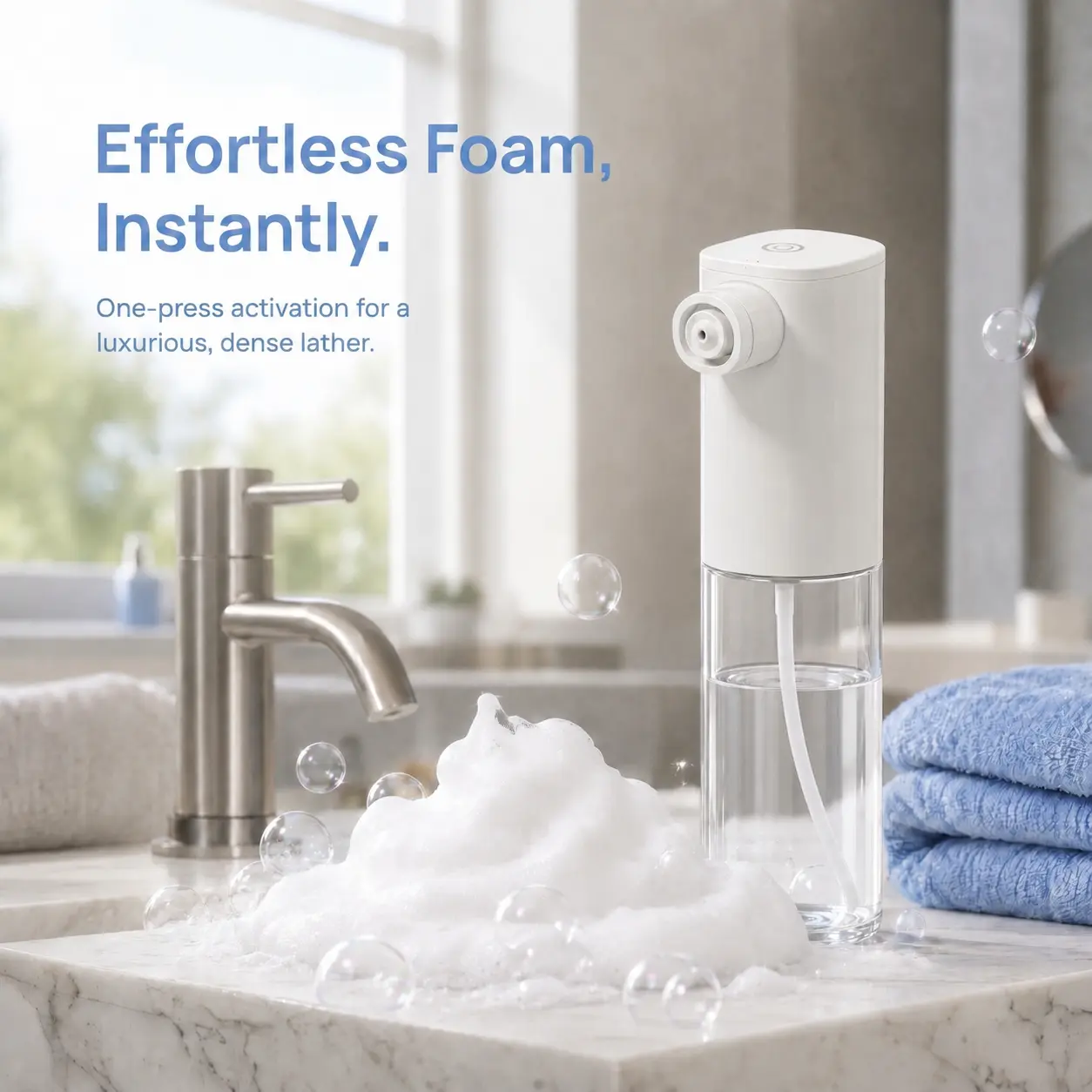 4-in-1 Bubble Bath Maker Contact-Free Dispenser - USB Rechargeable, Touch Control, Waterproof, for Face Wash & Skin Care, Compatible with Shampoo & Body Soap (Bathroom Home Supply), Fur & Skin Care